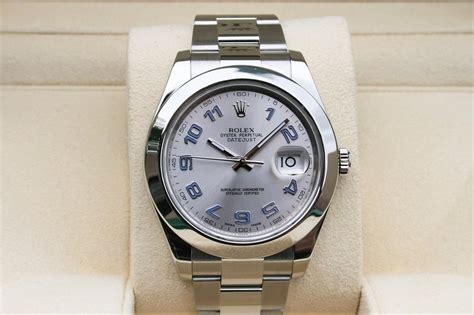 Rolex Datejust II Smooth Bezel Rhodium Grey Arabic Numeral